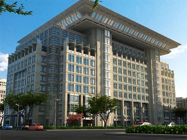 Gebäude der Zentrale des staatlichen Stromnetzes in Peking